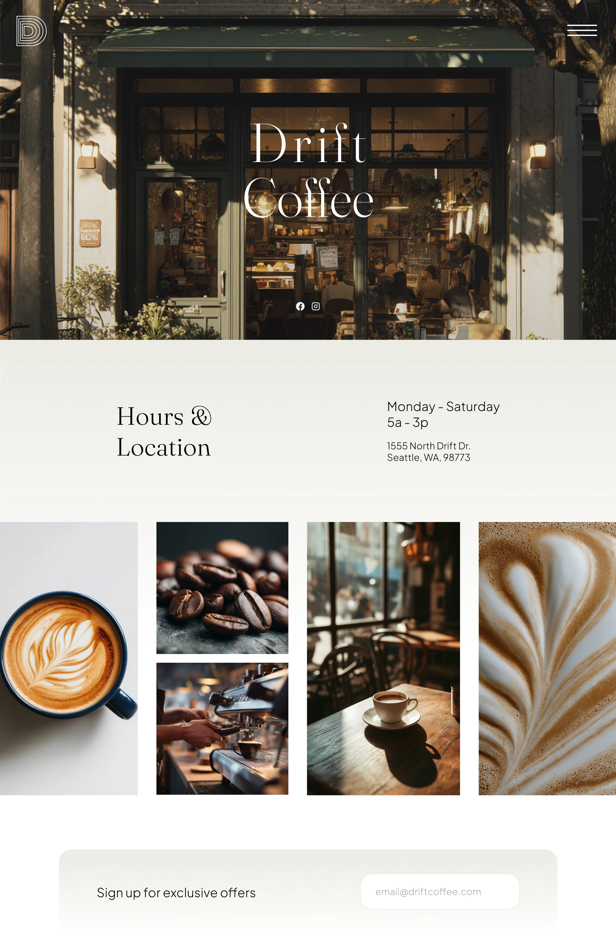 Coffee Company Website - Custom website by Taylor Make It